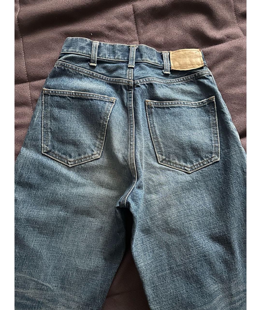 CELINE Синие хлопковые прямые джинсы, фото 6