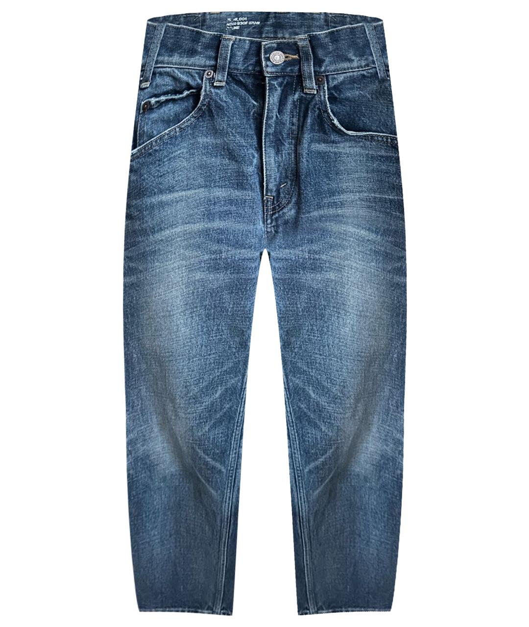 CELINE Синие хлопковые прямые джинсы, фото 1