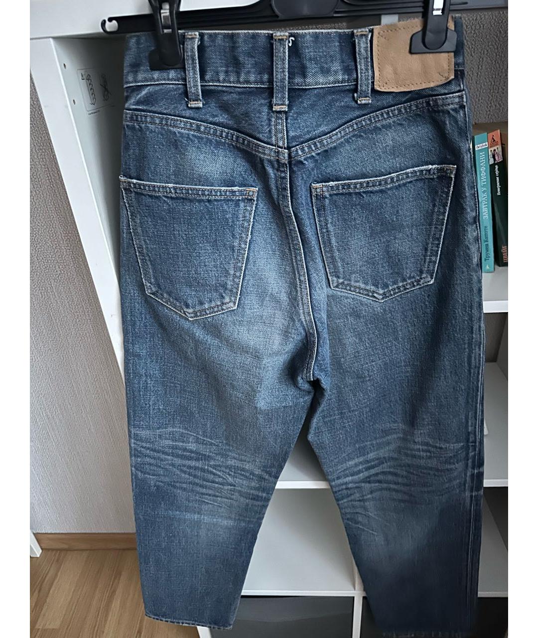CELINE Синие хлопковые прямые джинсы, фото 2