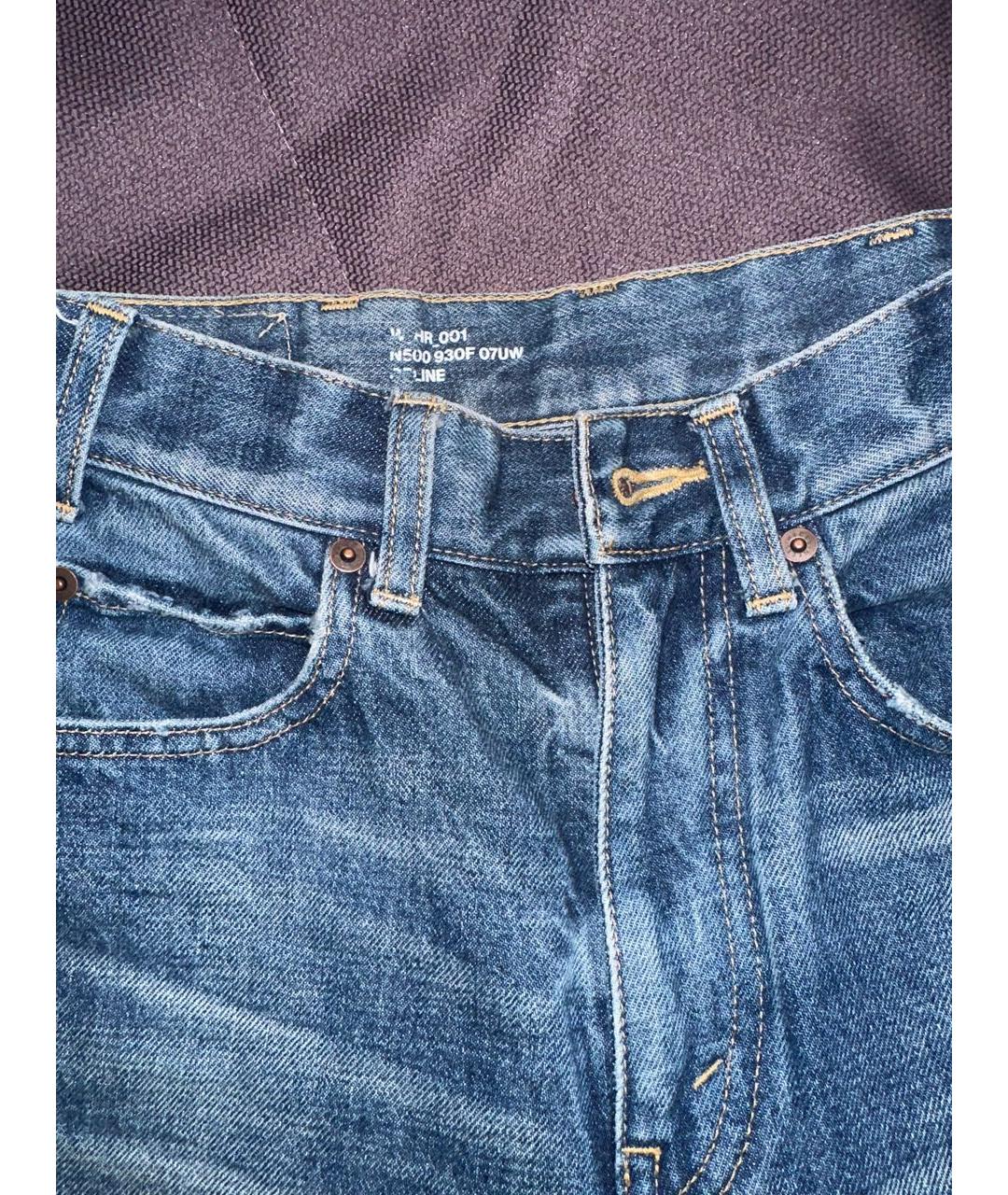 CELINE Синие хлопковые прямые джинсы, фото 8