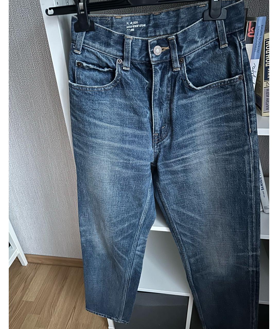 CELINE Синие хлопковые прямые джинсы, фото 9