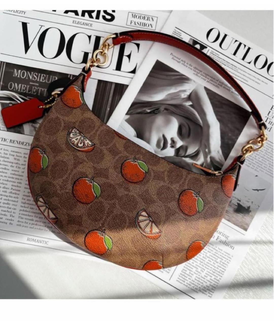 COACH Коричневая сумка через плечо, фото 3