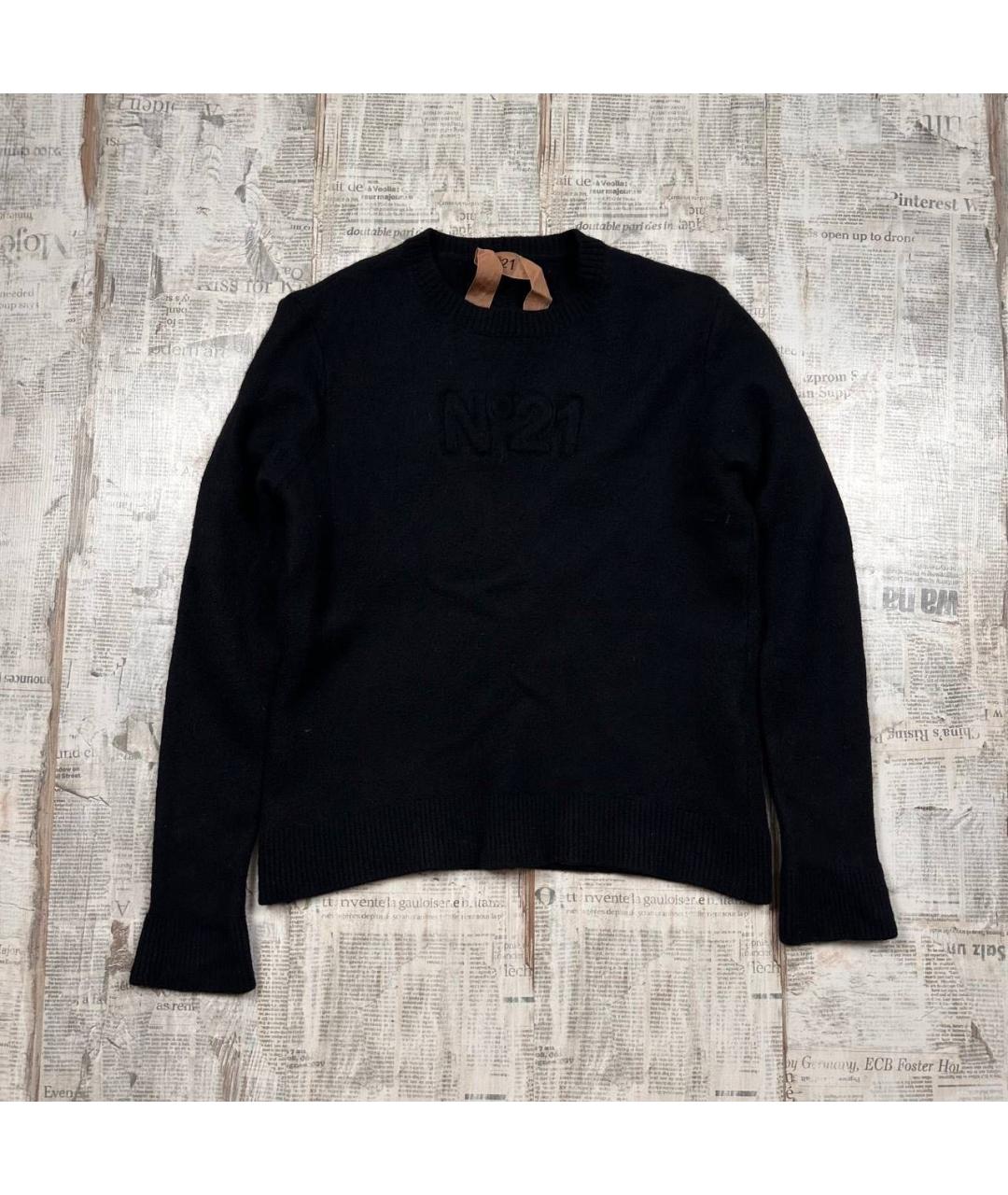 NO. 21 Черный шерстяной джемпер / свитер, фото 5
