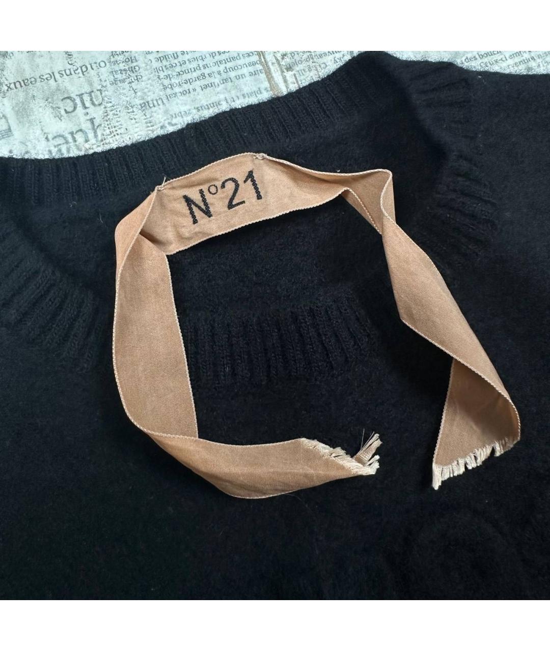 NO. 21 Черный шерстяной джемпер / свитер, фото 3