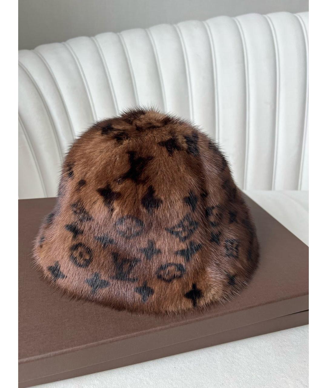 LOUIS VUITTON Коричневая шапка, фото 6