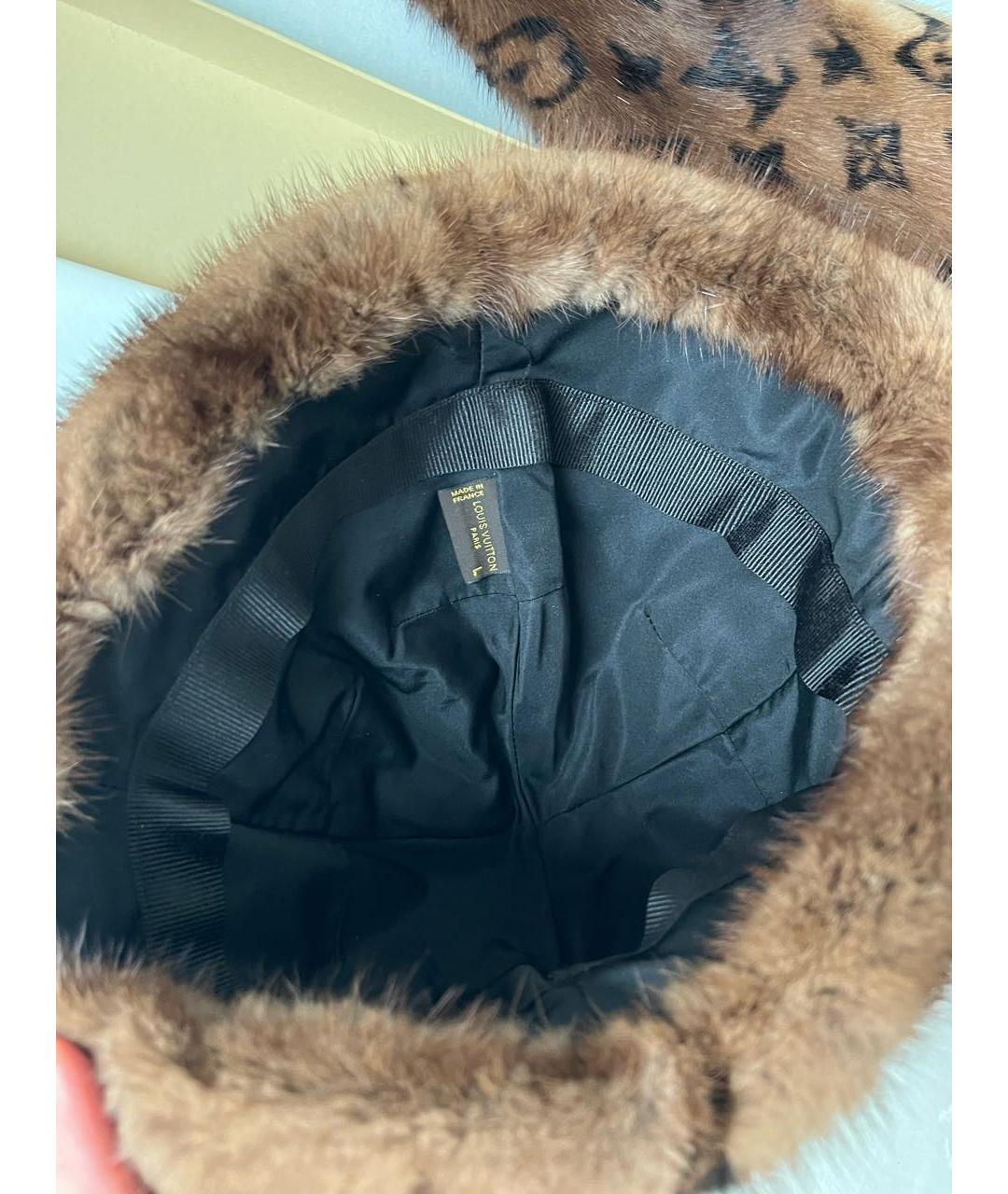 LOUIS VUITTON Коричневая шапка, фото 5