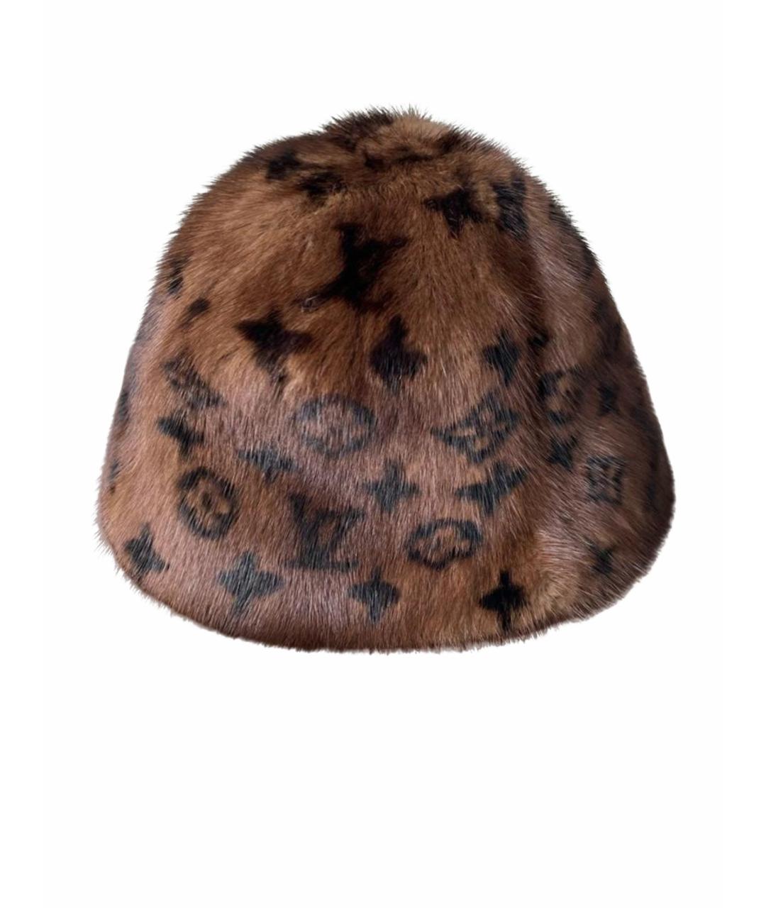 LOUIS VUITTON Коричневая шапка, фото 1