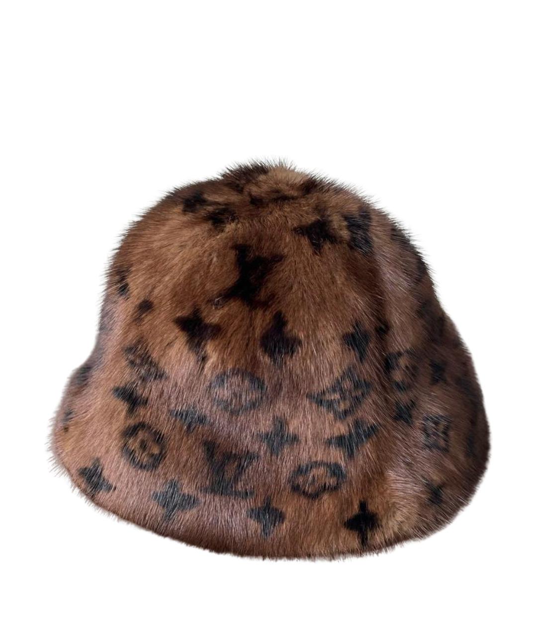 LOUIS VUITTON Коричневая шапка, фото 2
