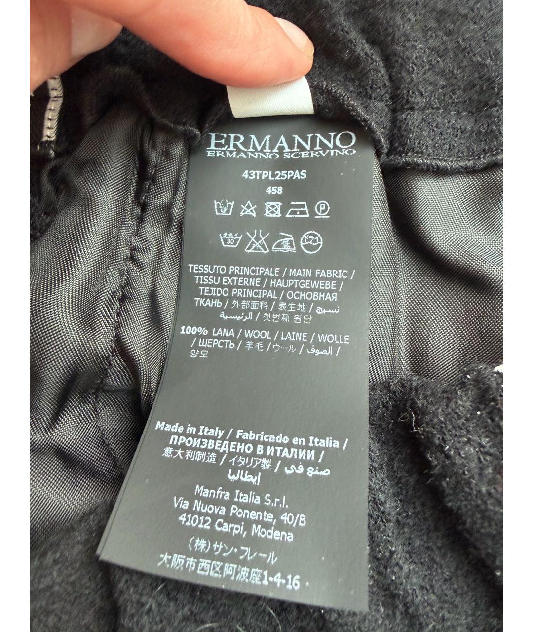 ERMANNO SCERVINO Черные шерстяные спортивные брюки и шорты, фото 7