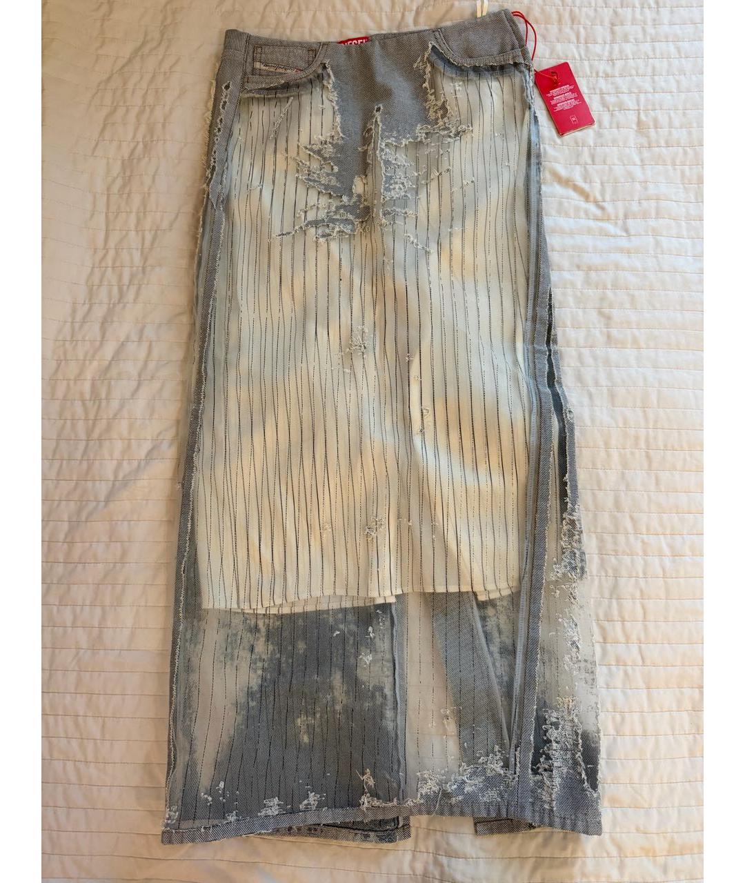 DIESEL Голубая деним юбка макси, фото 5