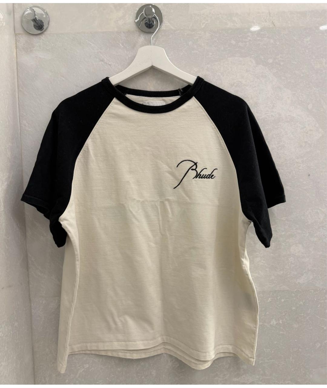 RHUDE Белая хлопковая футболка, фото 4