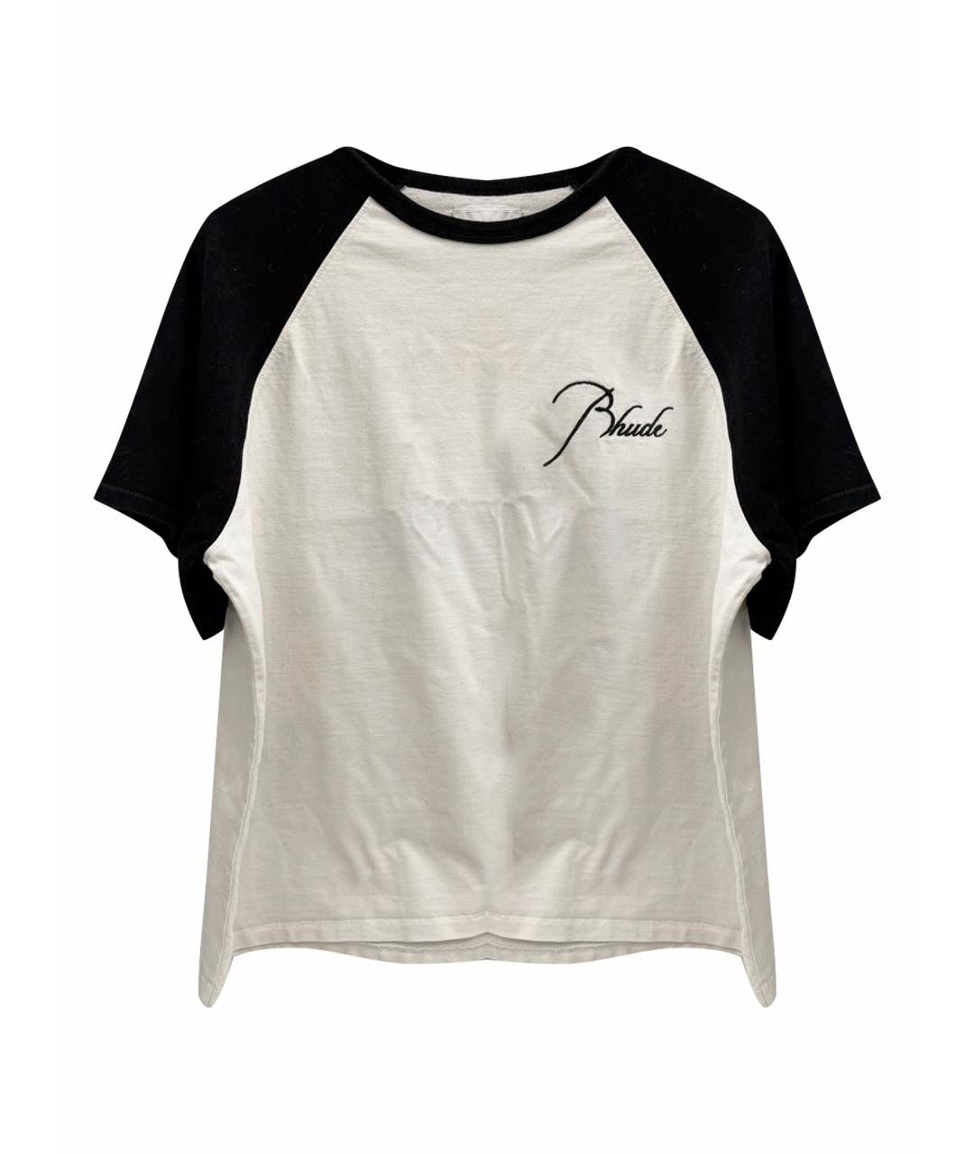 RHUDE Белая хлопковая футболка, фото 1