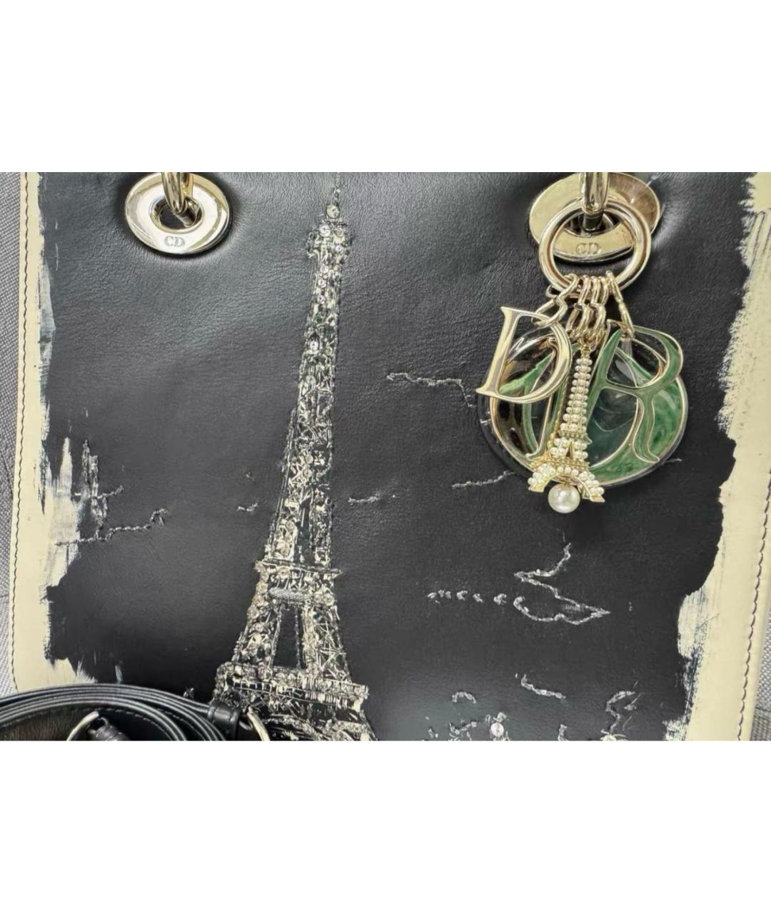 CHRISTIAN DIOR Черная кожаная сумка с короткими ручками, фото 4