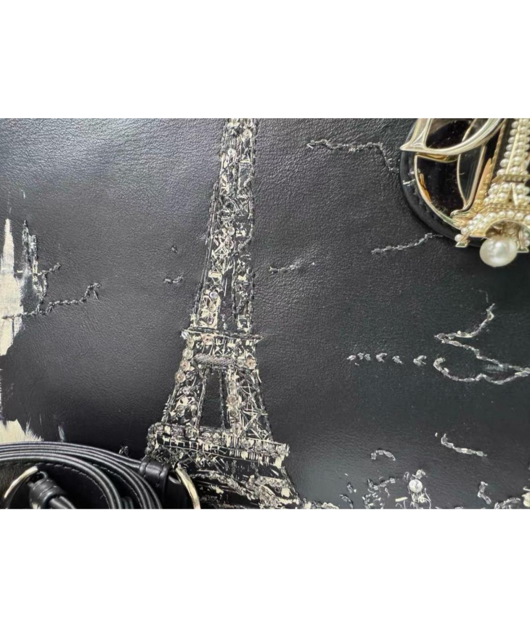 CHRISTIAN DIOR Черная кожаная сумка с короткими ручками, фото 5