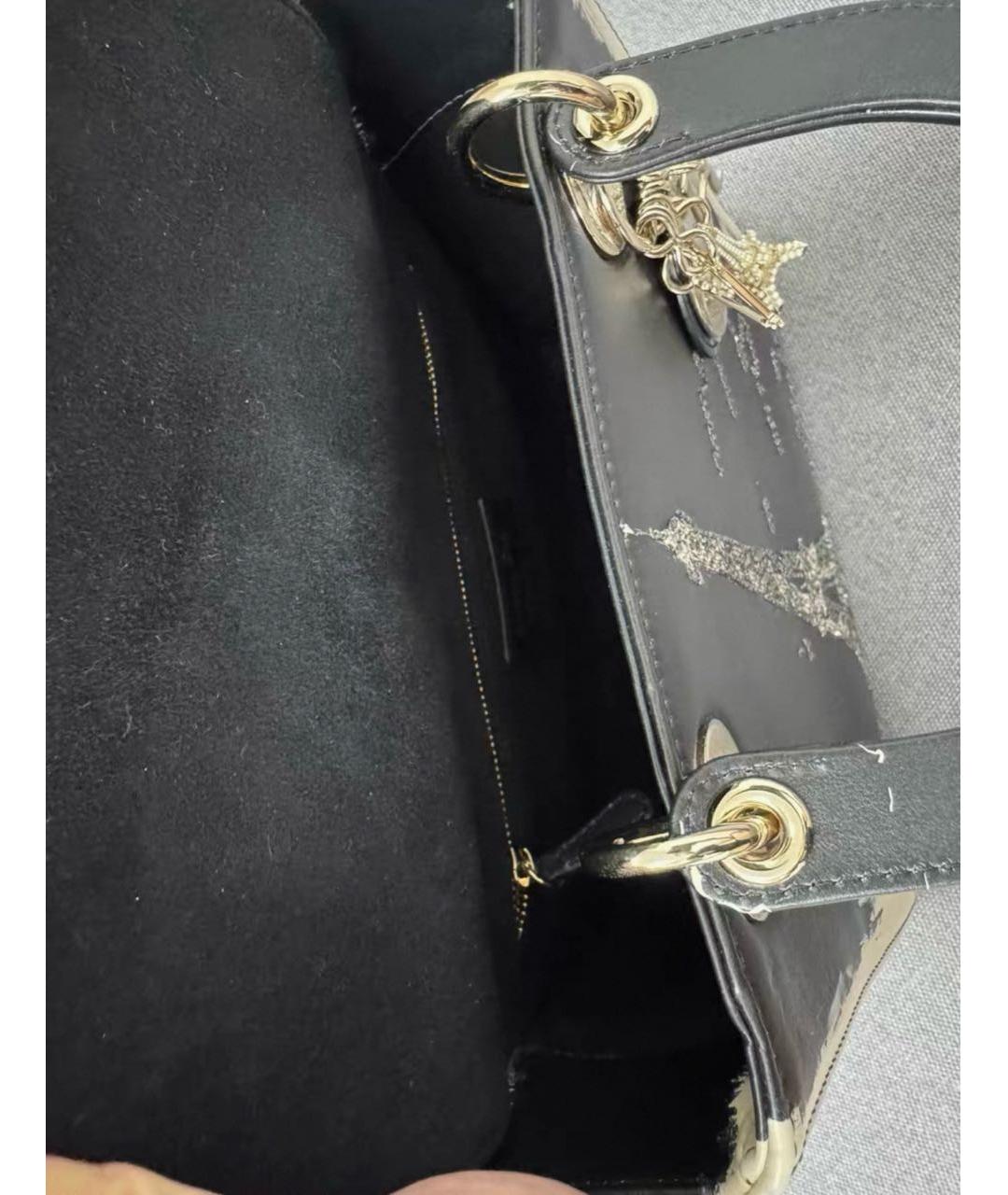CHRISTIAN DIOR Черная кожаная сумка с короткими ручками, фото 7