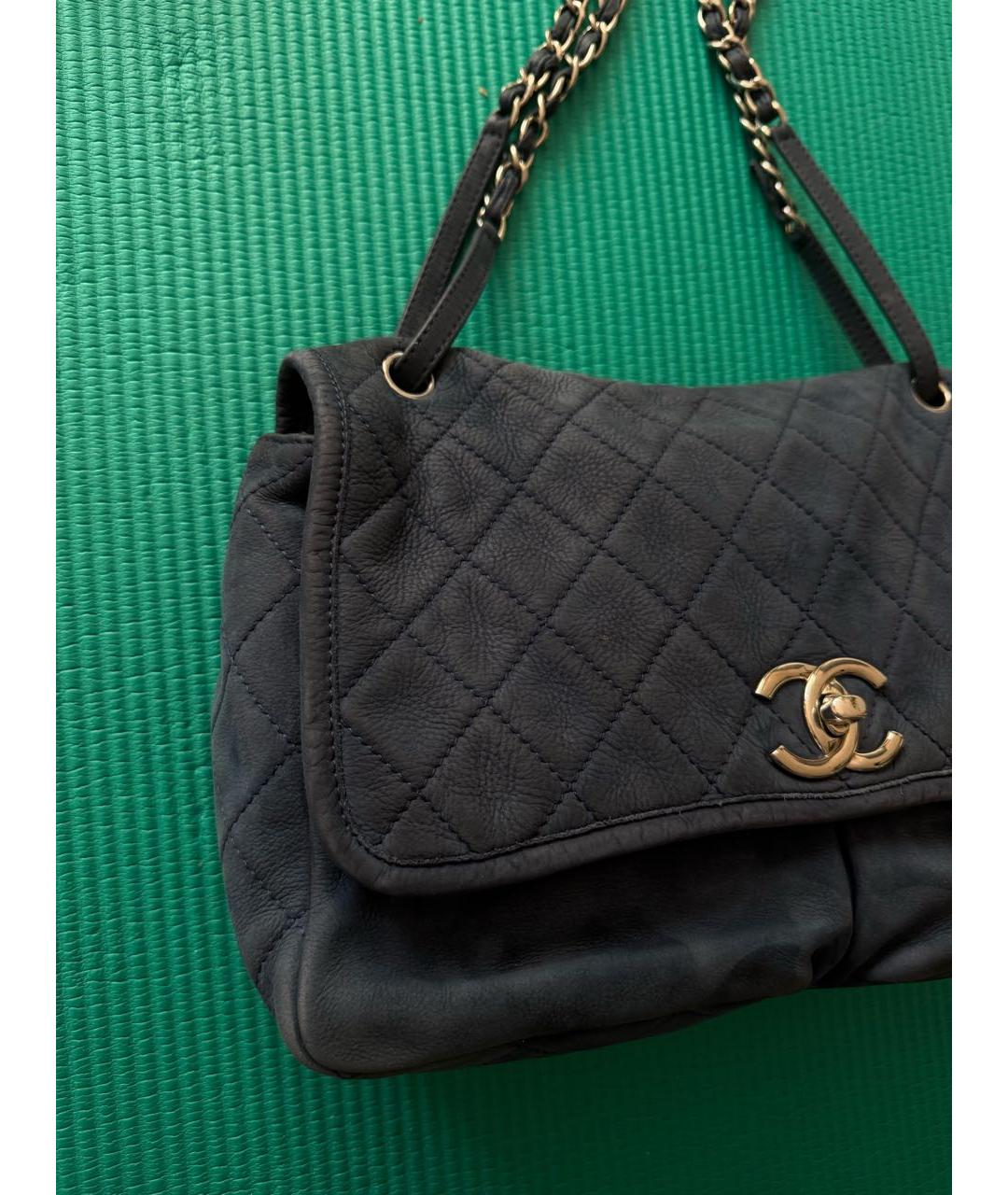 CHANEL Темно-синяя кожаная сумка через плечо, фото 8