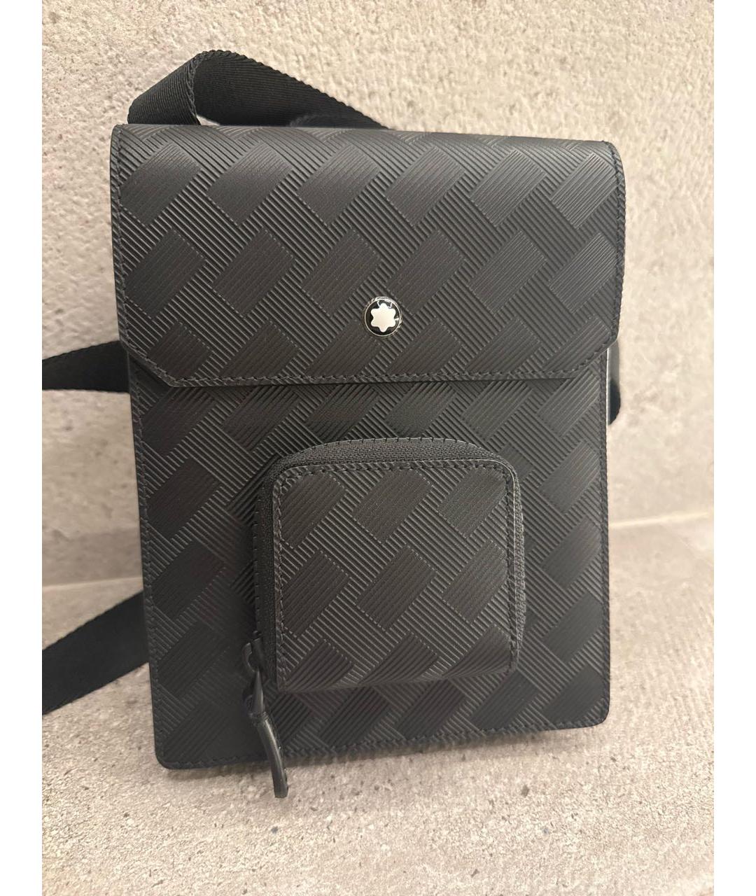 MONTBLANC Черная кожаная сумка на плечо, фото 3