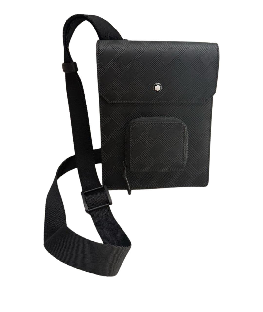 MONTBLANC Черная кожаная сумка на плечо, фото 1