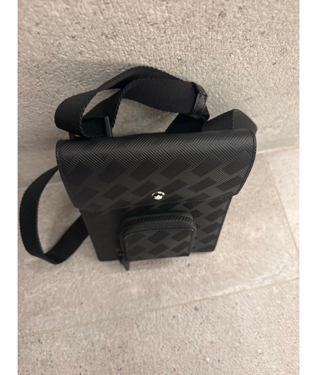 MONTBLANC Черная кожаная сумка на плечо, фото 2