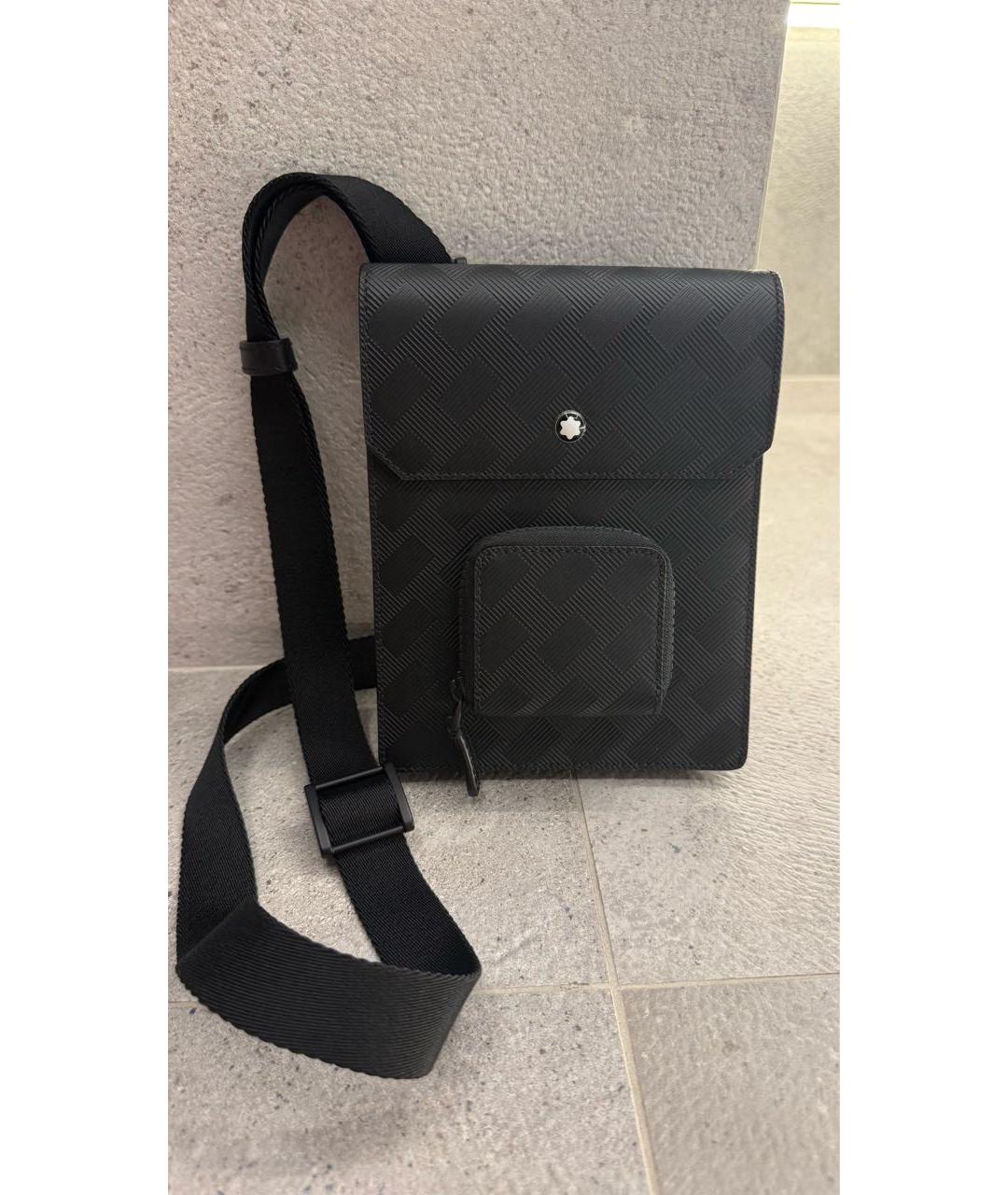 MONTBLANC Черная кожаная сумка на плечо, фото 5