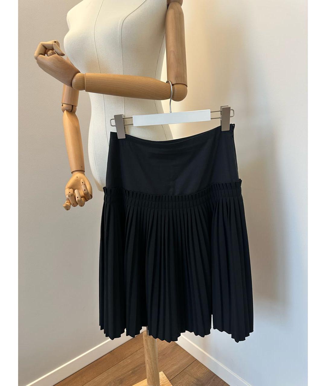 MM6 MAISON MARGIELA Черная шерстяная юбка миди, фото 4