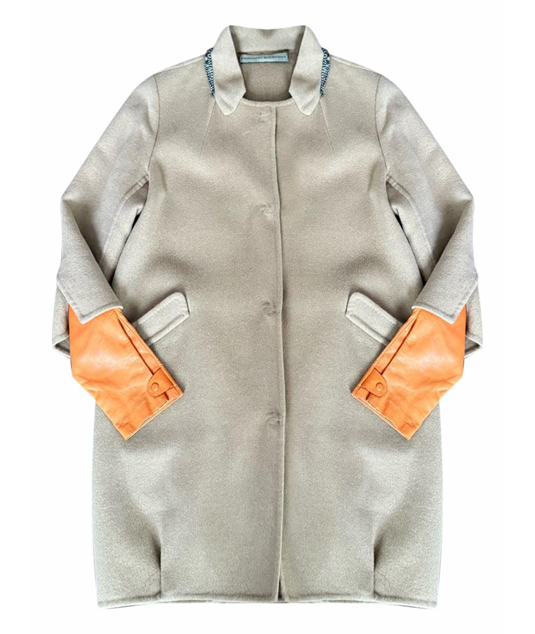 ERMANNO SCERVINO Бежевое шерстяное пальто, фото 1