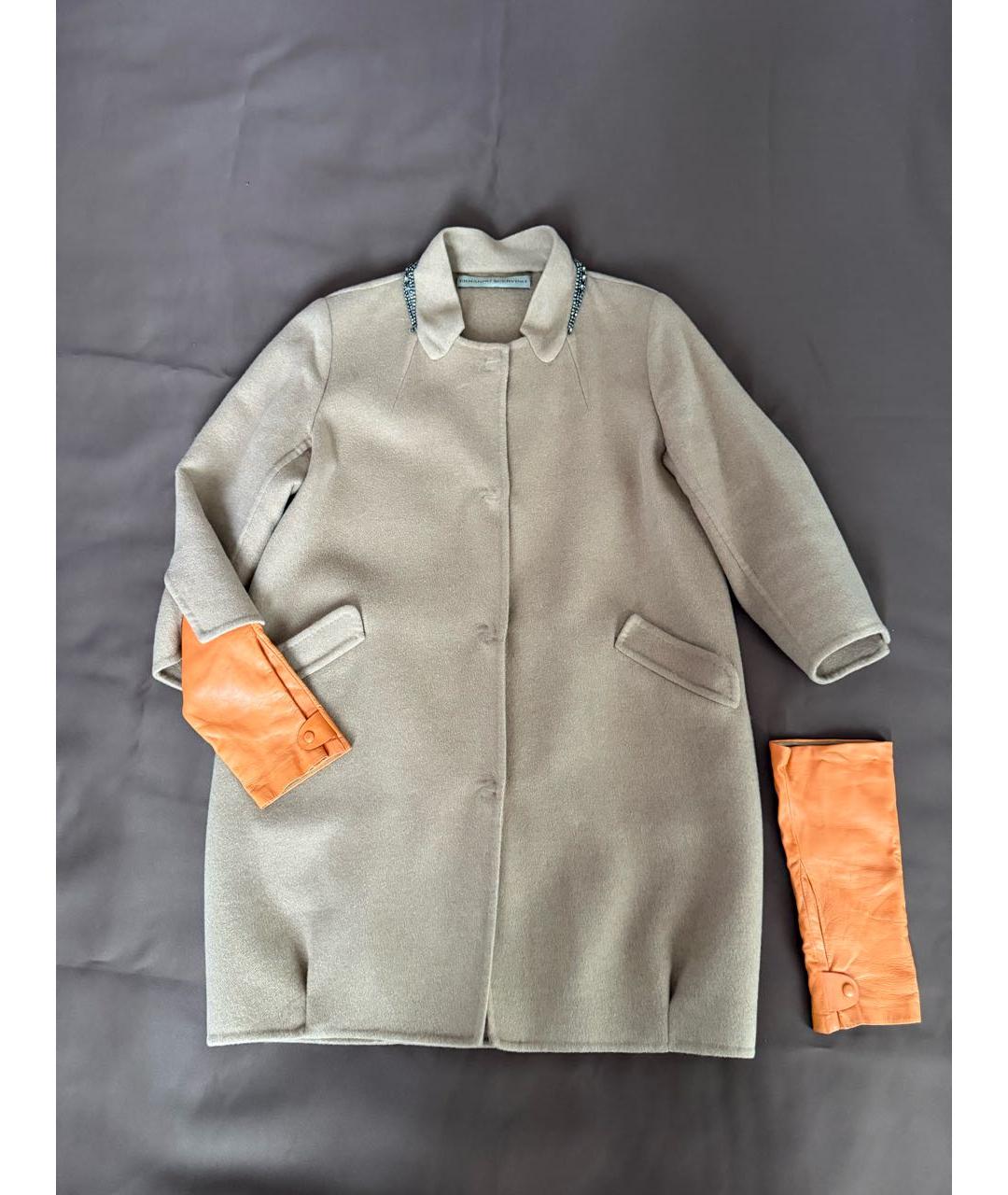 ERMANNO SCERVINO Бежевое шерстяное пальто, фото 9