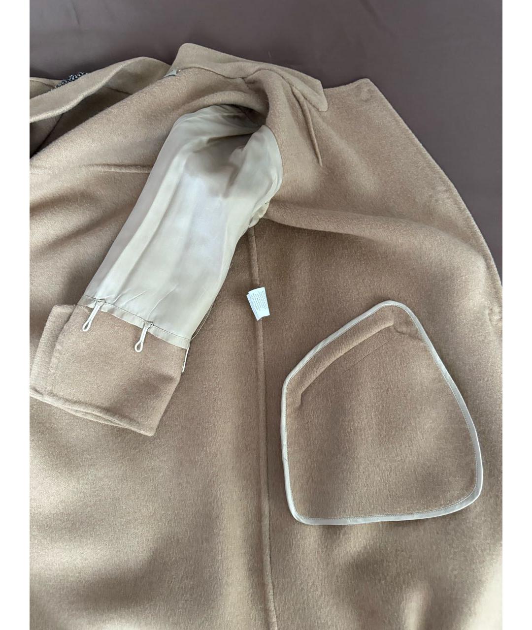 ERMANNO SCERVINO Бежевое шерстяное пальто, фото 5