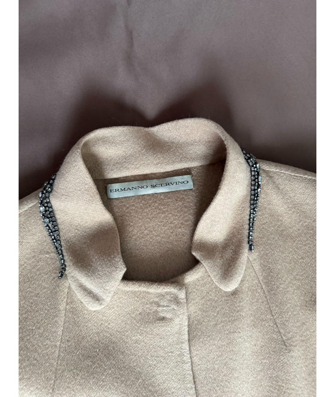 ERMANNO SCERVINO Бежевое шерстяное пальто, фото 4