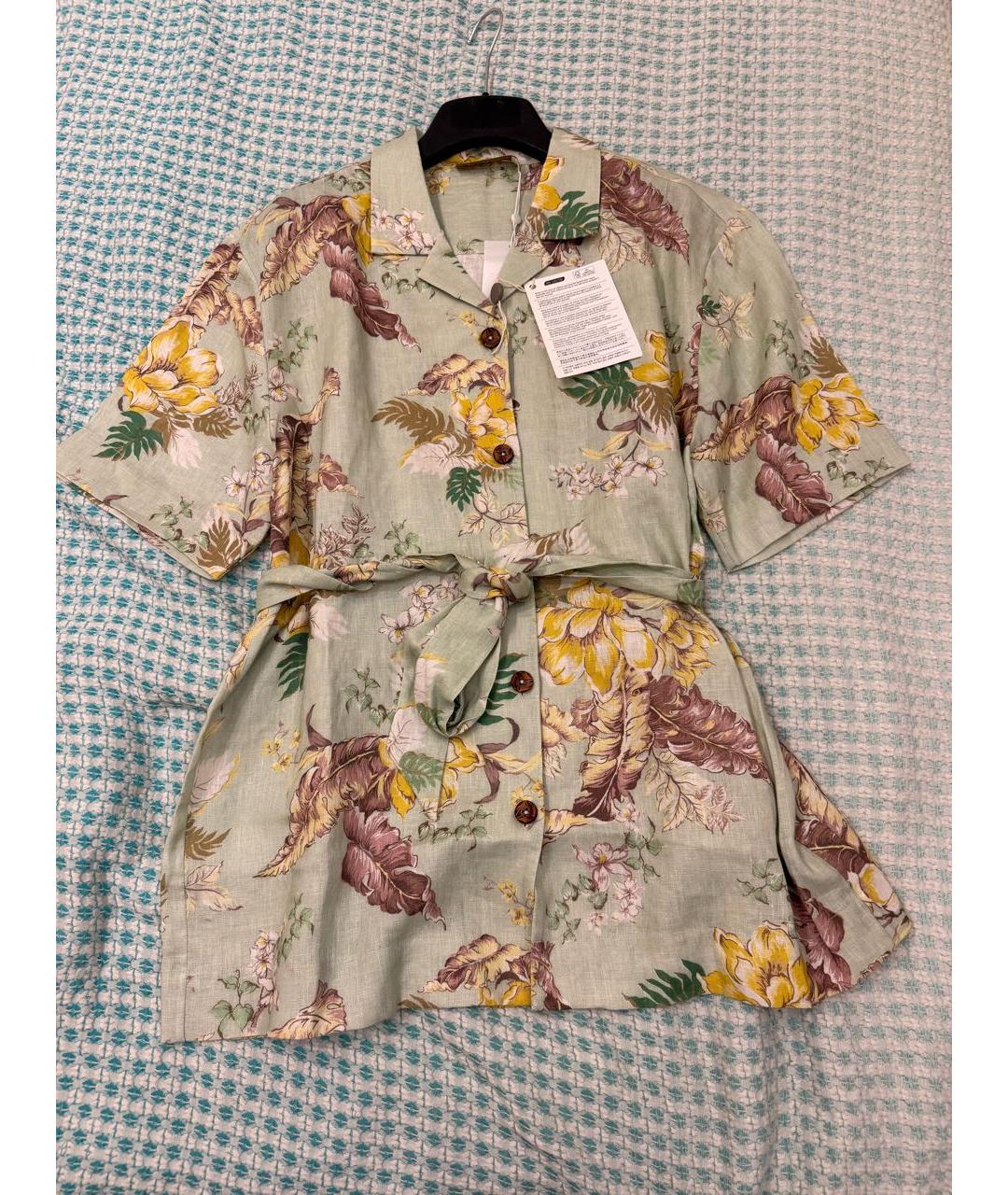 ZIMMERMANN Зеленая льняная рубашка, фото 2