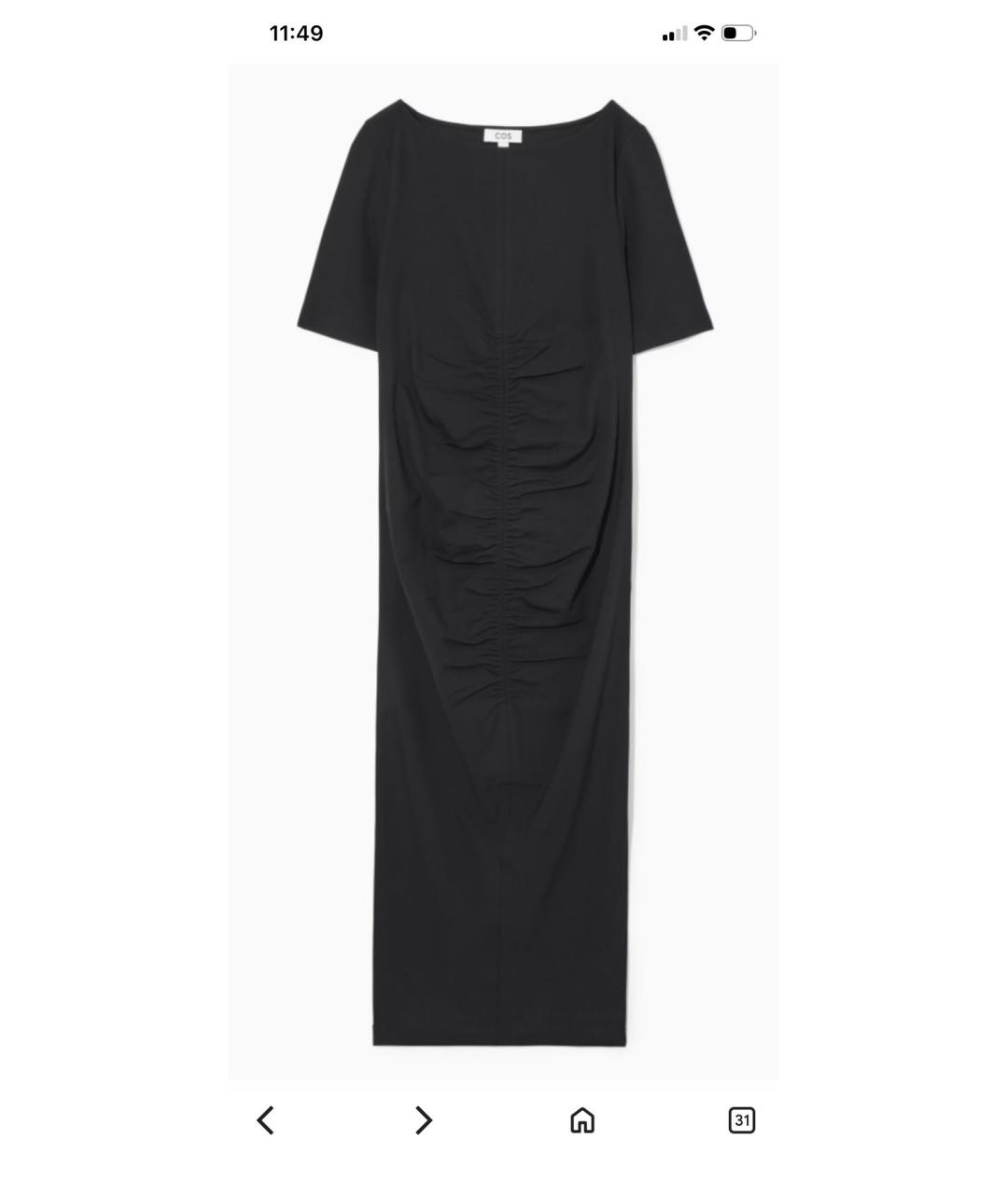 COS Черное вискозное повседневное платье, фото 9