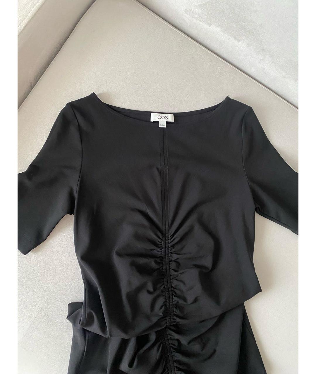 COS Черное вискозное повседневное платье, фото 3