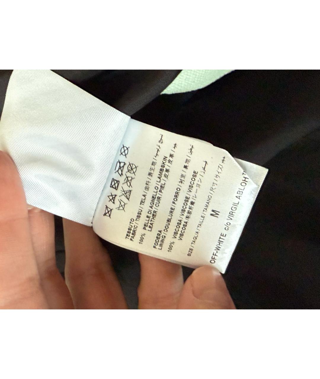 OFF-WHITE Черная кожаная куртка, фото 6