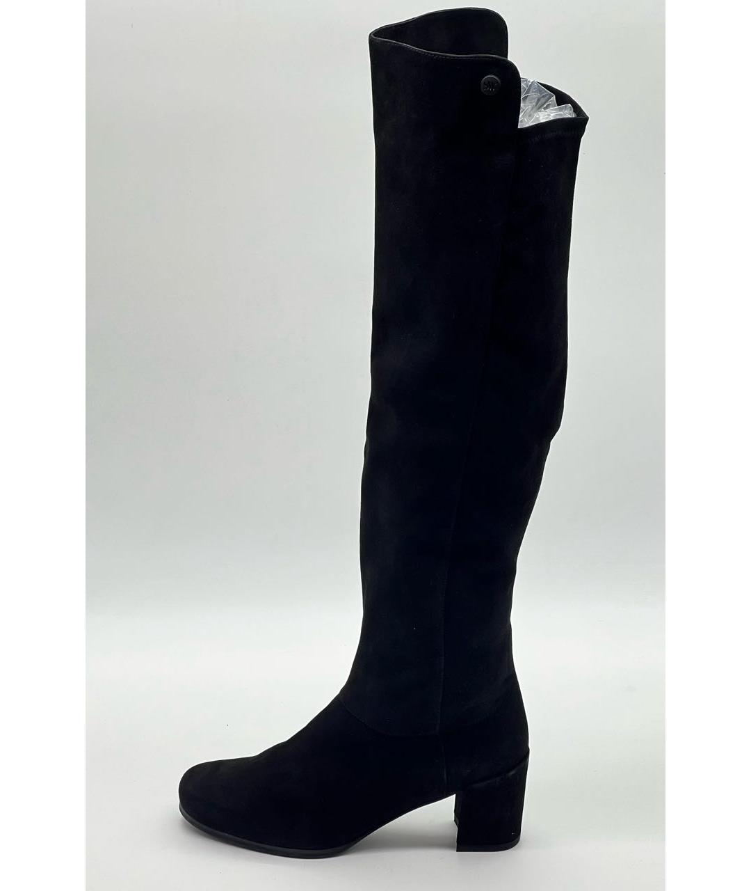 STUART WEITZMAN Черные замшевые ботфорты, фото 4
