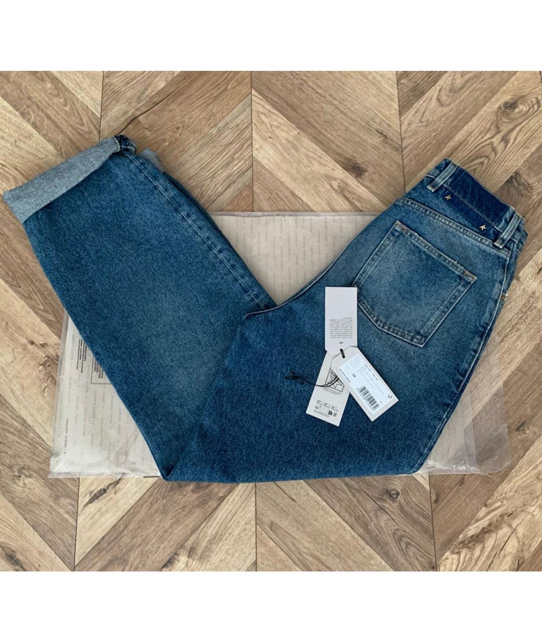 GOLDEN GOOSE DELUXE BRAND Синие хлопковые прямые джинсы, фото 3