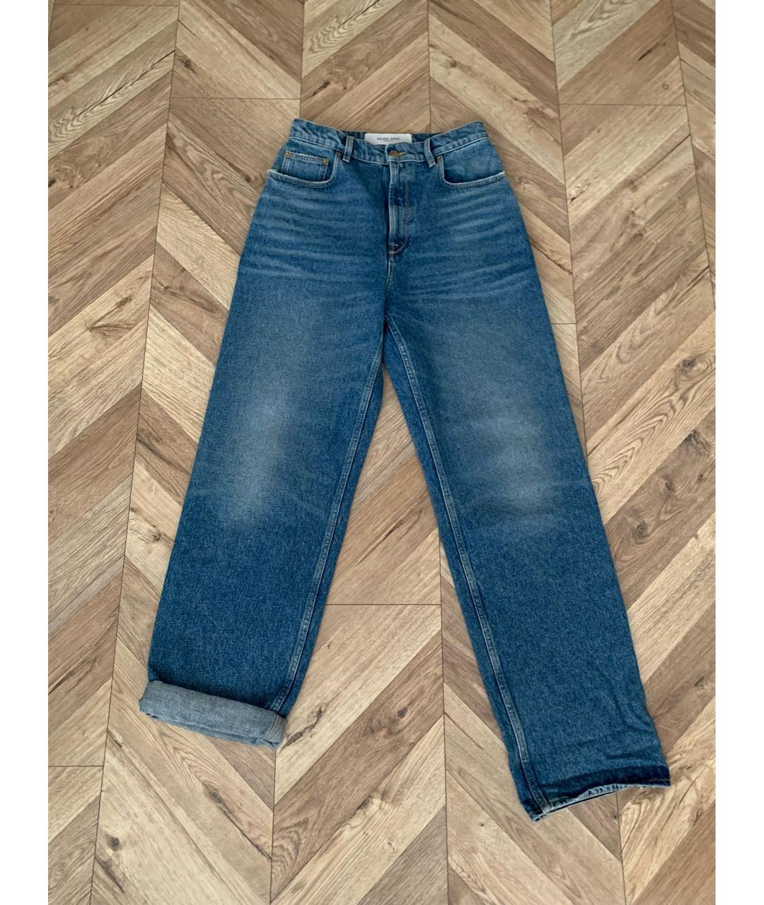 GOLDEN GOOSE DELUXE BRAND Синие хлопковые прямые джинсы, фото 5