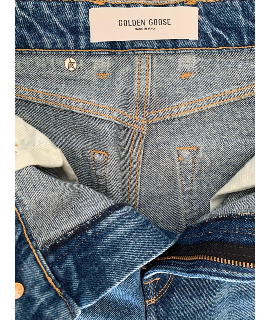 GOLDEN GOOSE DELUXE BRAND Синие хлопковые прямые джинсы, фото 7