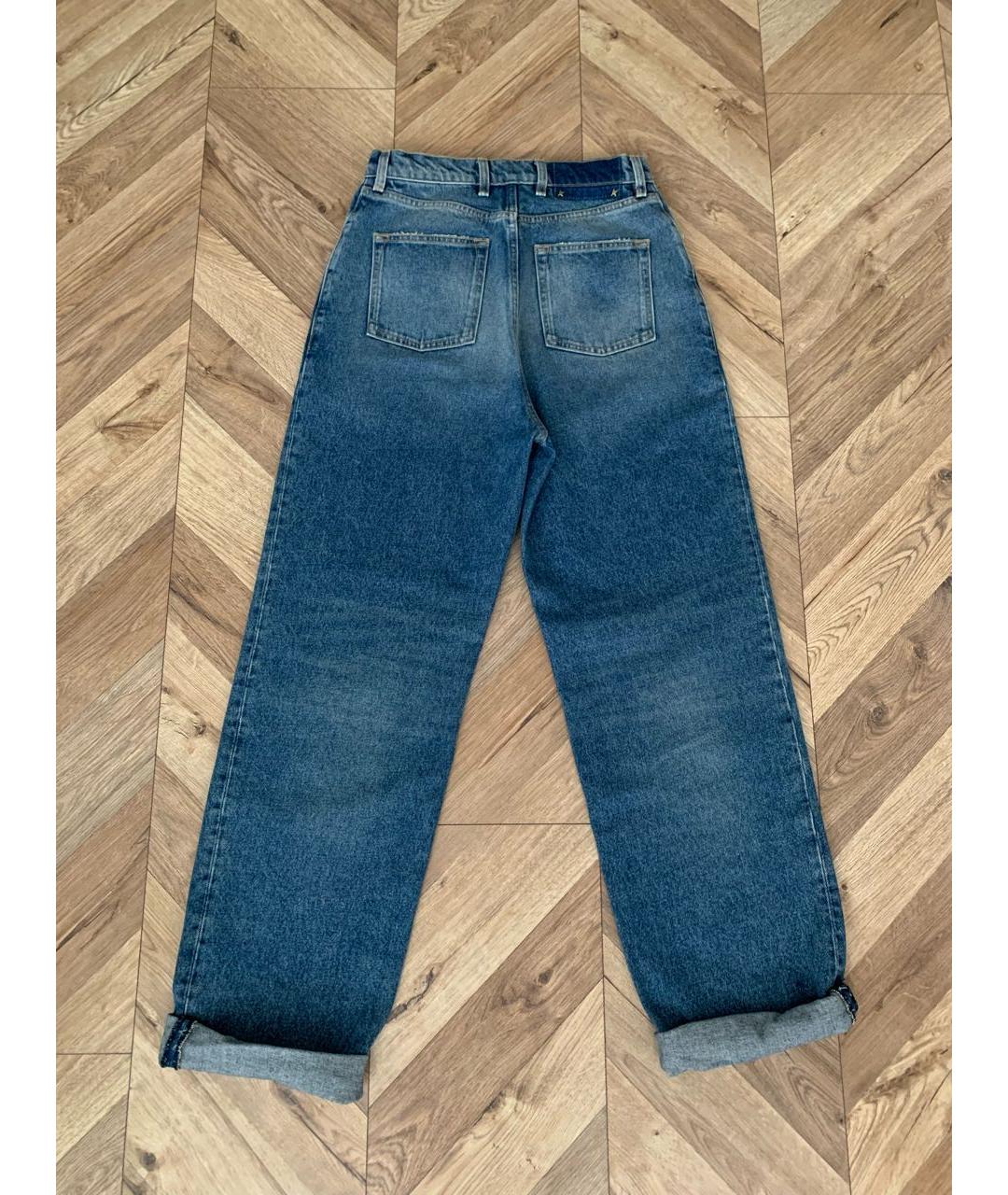 GOLDEN GOOSE DELUXE BRAND Синие хлопковые прямые джинсы, фото 6