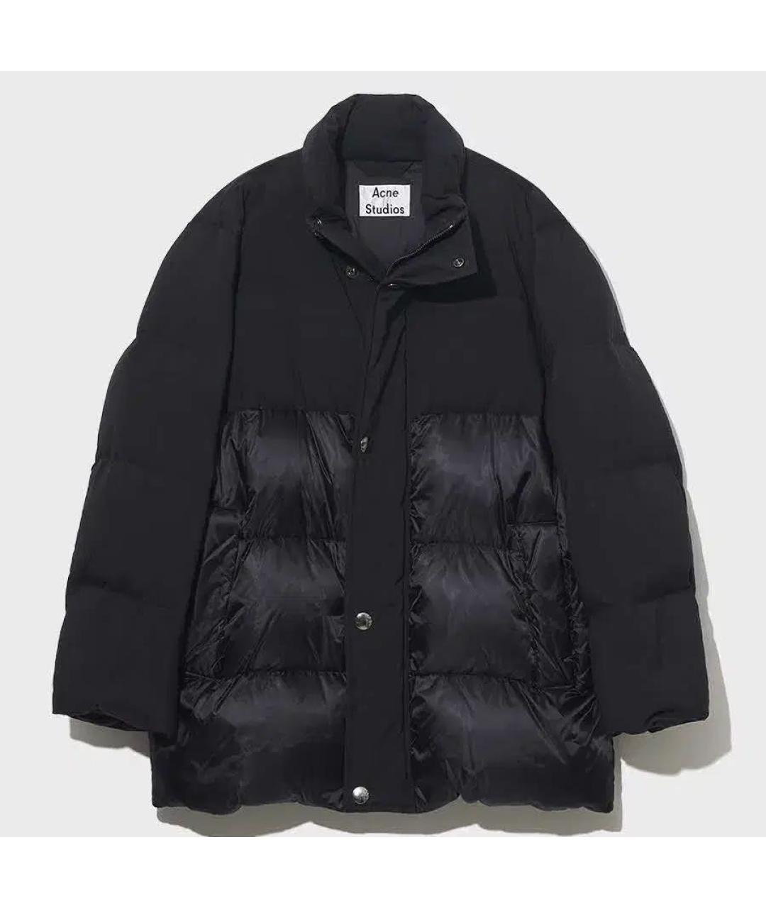 ACNE STUDIOS Черный хлопко-эластановый пуховик, фото 5