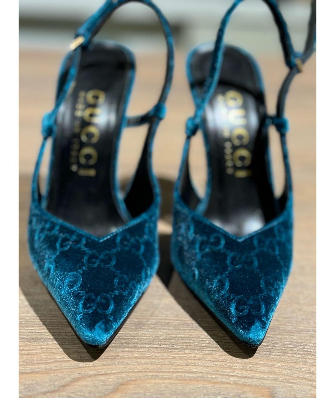 GUCCI Бирюзовые замшевые туфли, фото 3