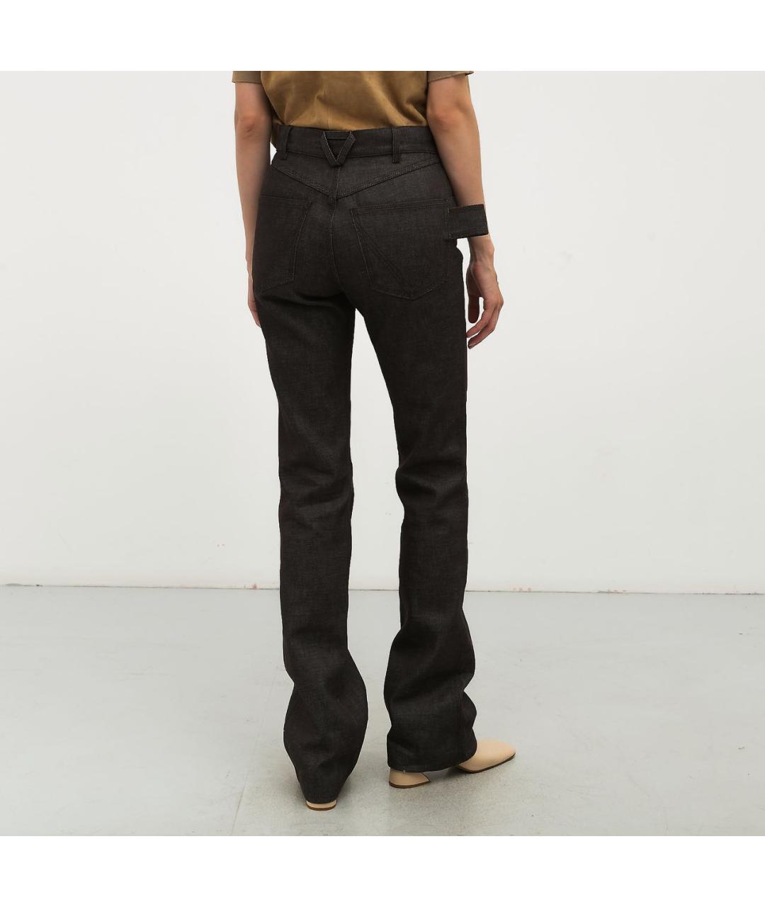 BOTTEGA VENETA Антрацитовые хлопковые прямые джинсы, фото 2