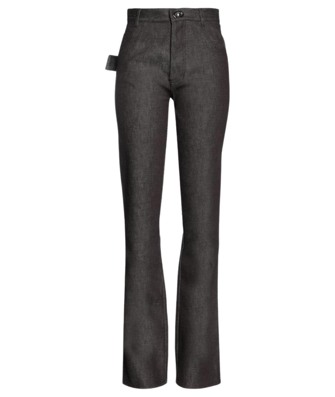 BOTTEGA VENETA Антрацитовые хлопковые прямые джинсы, фото 1