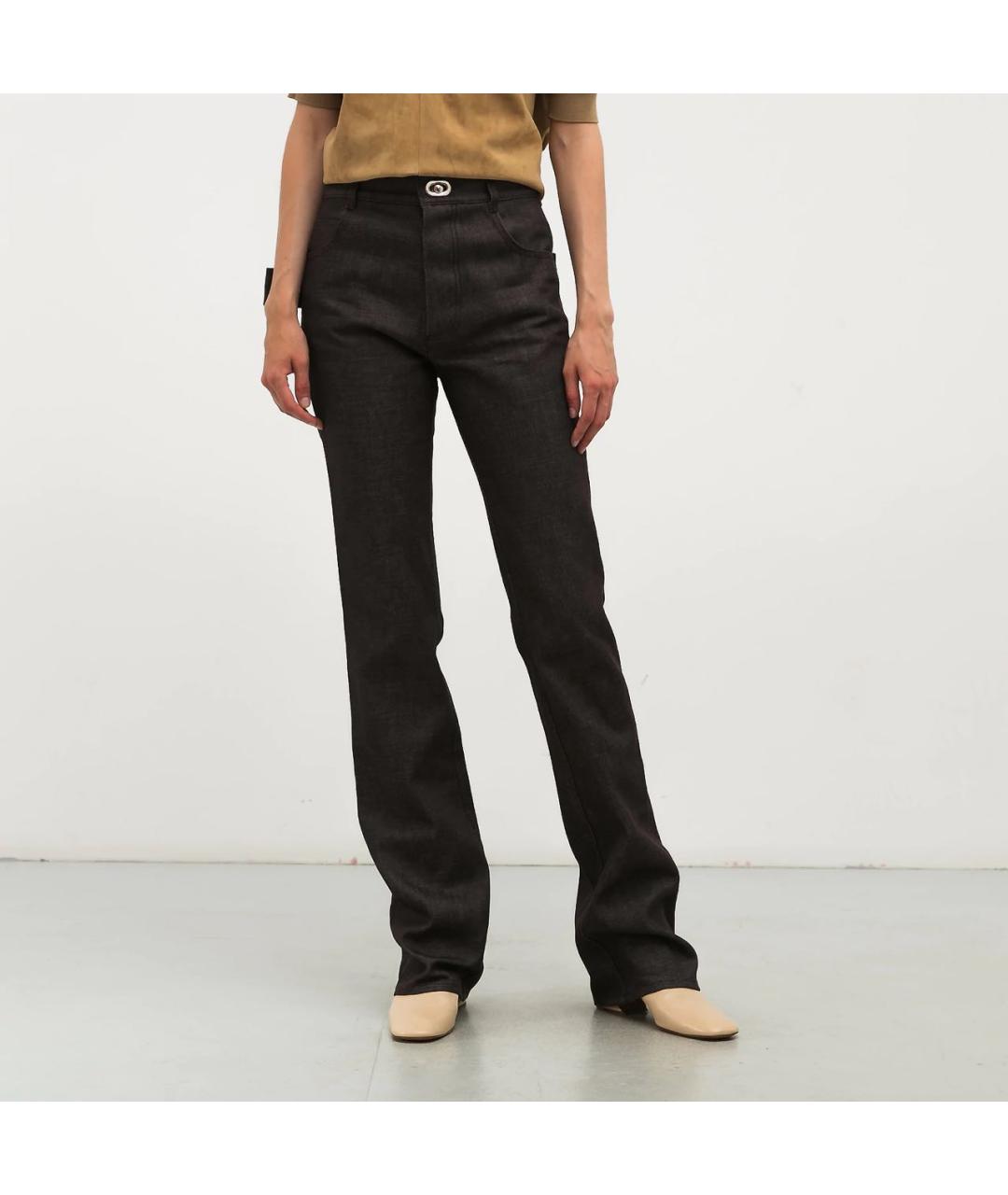 BOTTEGA VENETA Антрацитовые хлопковые прямые джинсы, фото 5