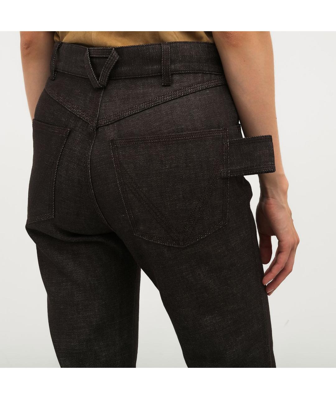 BOTTEGA VENETA Антрацитовые хлопковые прямые джинсы, фото 4