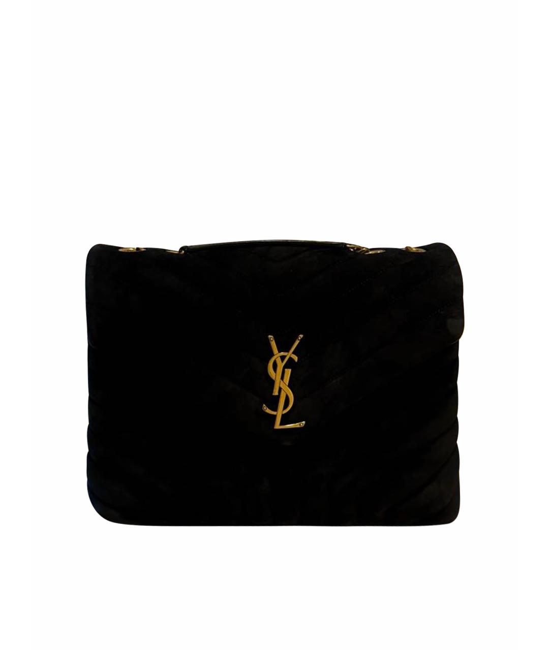 SAINT LAURENT Черная замшевая сумка через плечо, фото 1