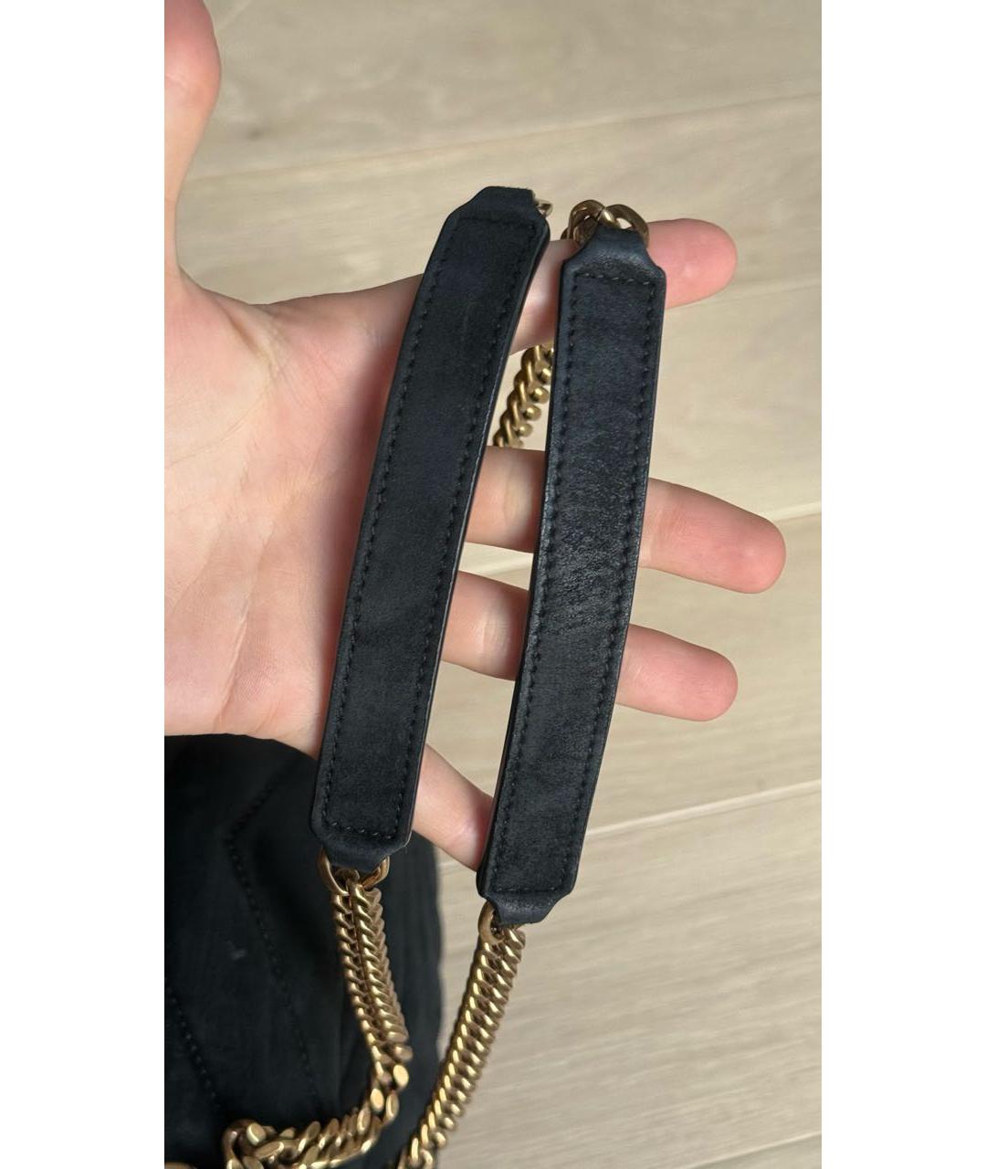 SAINT LAURENT Черная замшевая сумка через плечо, фото 4