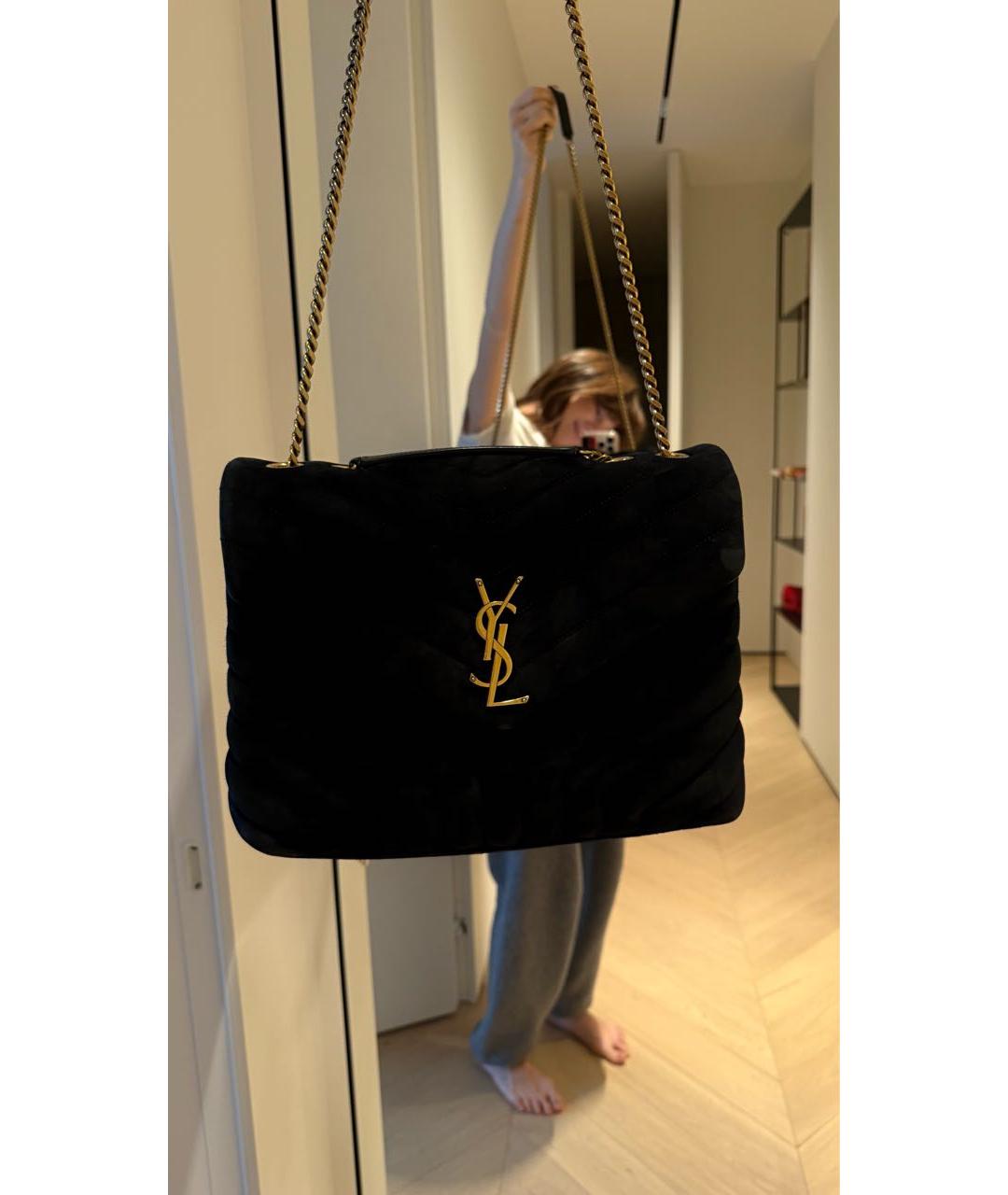 SAINT LAURENT Черная замшевая сумка через плечо, фото 8