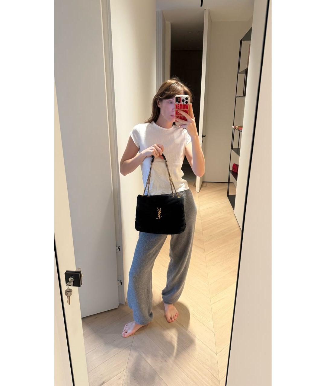 SAINT LAURENT Черная замшевая сумка через плечо, фото 5