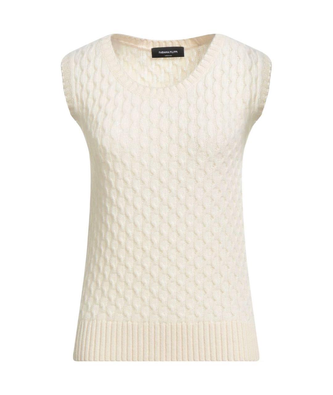 FABIANA FILIPPI Бежевая кашемировая жилетка, фото 9