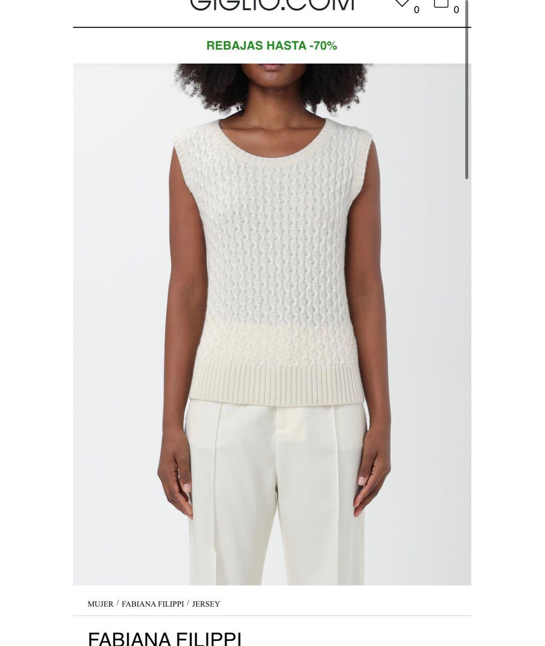 FABIANA FILIPPI Бежевая кашемировая жилетка, фото 7